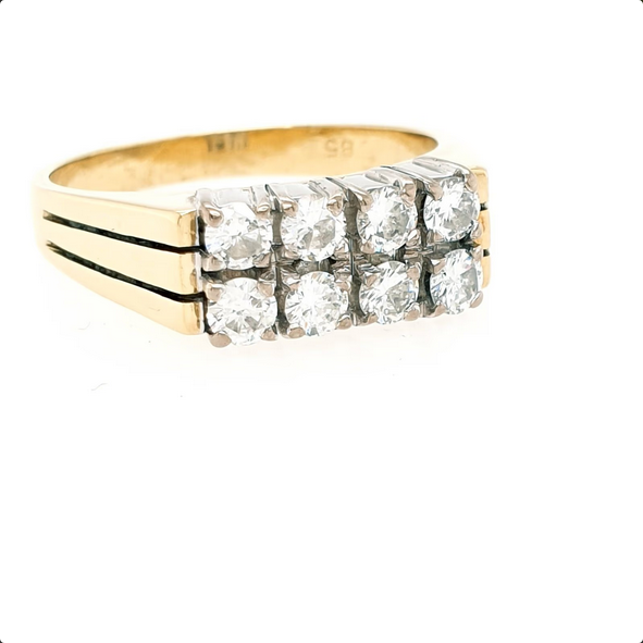 Strahlender Brillantring 585/14kt Gelbgold Weißgold Gr.57