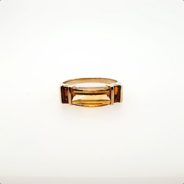 Gelbgold Ring mit facettiertem Glasstein 333 8 Karat Gr. 66