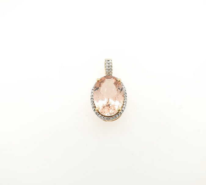 Edelstein Anhänger Gelbgold mit Morganit und Brillant 750 18kt
