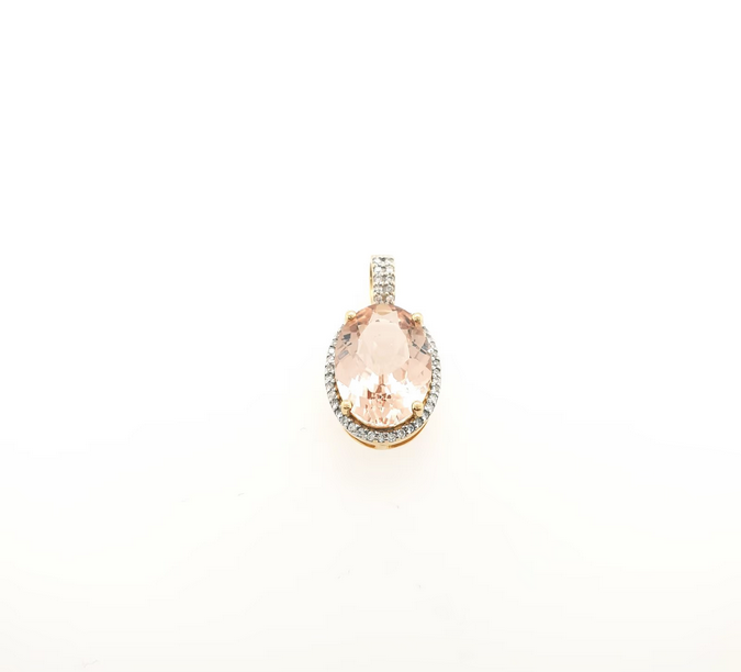 Edelstein Anhänger Gelbgold mit Morganit und Brillant 750 18kt
