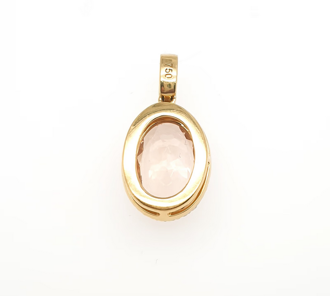 Edelstein Anhänger Gelbgold mit Morganit und Brillant 750 18kt