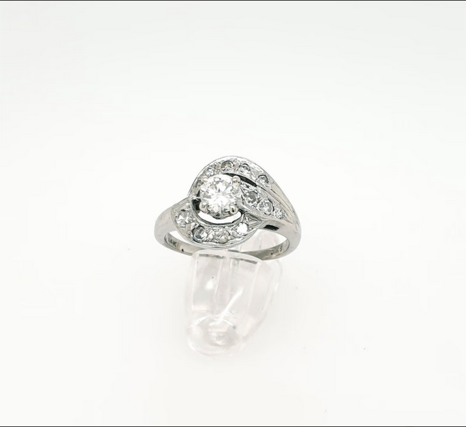 Weißgold Ring 585/14kt 1 Brillant ca. 0,50ct./si Diamanten