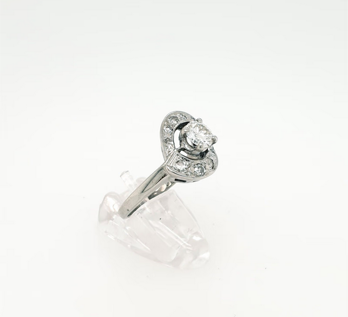 Weißgold Ring 585/14kt 1 Brillant ca. 0,50ct./si Diamanten