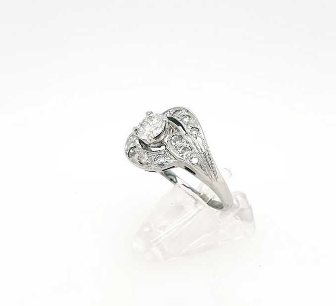 Weißgold Ring 585/14kt 1 Brillant ca. 0,50ct./si Diamanten