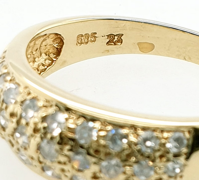 Schlichter Diamant 0,6ct Ring 585 Gelbgold 14 kt Gr. 54