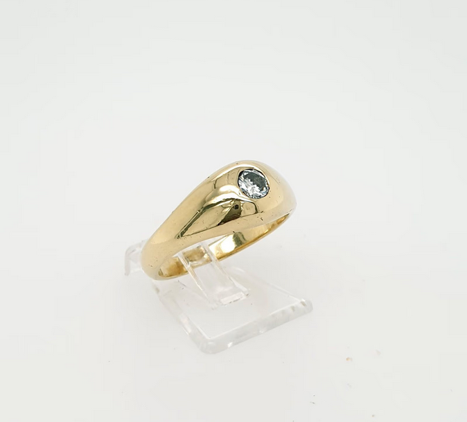 Bandring Gelbgold 585/14kt Solitär Brill. ca. 0,20 ct./si Gr. 54