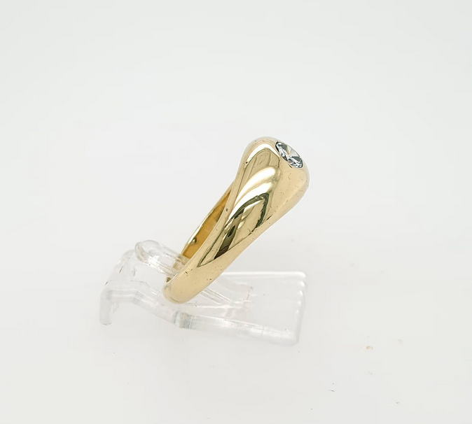 Bandring Gelbgold 585/14kt Solitär Brill. ca. 0,20 ct./si Gr. 54