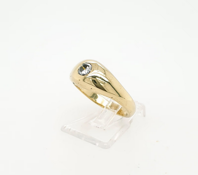 Bandring Gelbgold 585/14kt Solitär Brill. ca. 0,20 ct./si Gr. 54