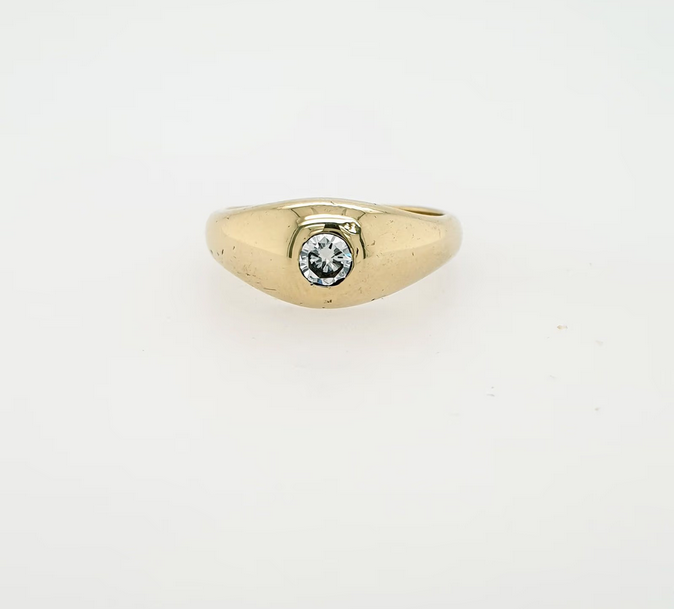Bandring Gelbgold 585/14kt Solitär Brill. ca. 0,20 ct./si Gr. 54