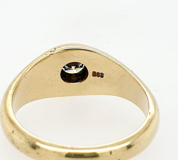 Bandring Gelbgold 585/14kt Solitär Brill. ca. 0,20 ct./si Gr. 54