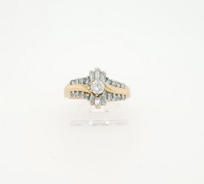 Funkelnder Ring Gelbgold 585/14kt Brillant Diamant Gr. 54