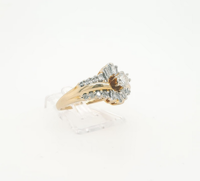 Funkelnder Ring Gelbgold 585/14kt Brillant Diamant Gr. 54