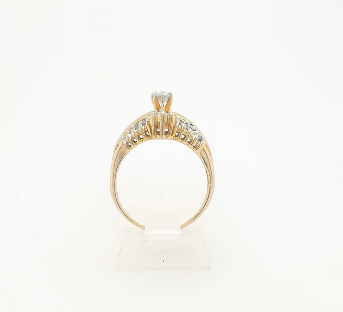 Funkelnder Ring Gelbgold 585/14kt Brillant Diamant Gr. 54