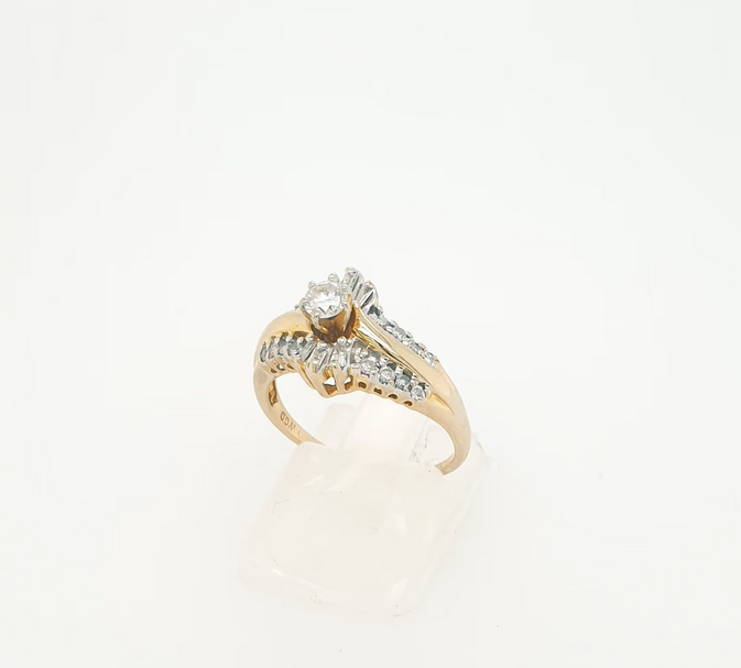 Funkelnder Ring Gelbgold 585/14kt Brillant Diamant Gr. 54