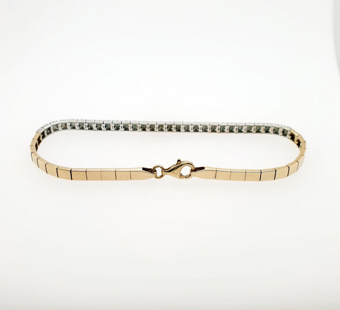 Schönes Zirkon Armband 585 14kt Gelbgold L: ca. 19cm