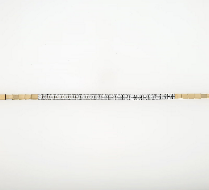 Schönes Zirkon Armband 585 14kt Gelbgold L: ca. 19cm