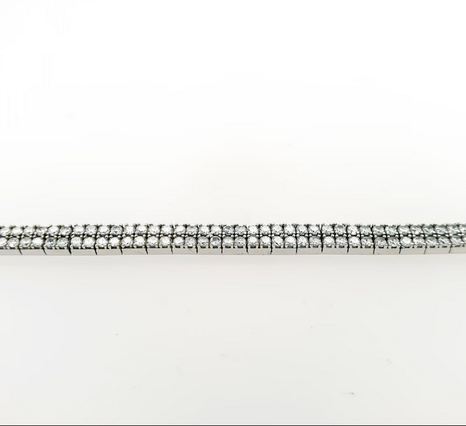 Schönes Zirkon Armband 585 14kt Gelbgold L: ca. 19cm