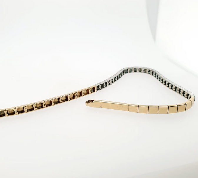 Schönes Zirkon Armband 585 14kt Gelbgold L: ca. 19cm