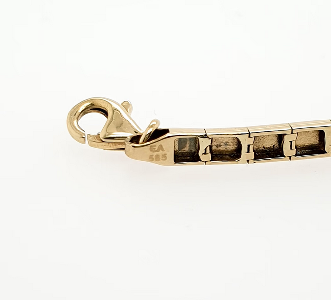 Schönes Zirkon Armband 585 14kt Gelbgold L: ca. 19cm