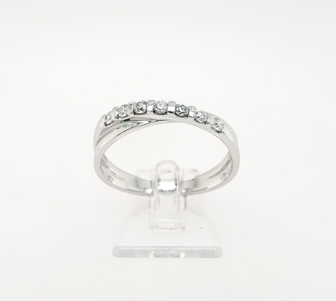 Schlichter Brillant 0,21 ct Ring 585 Weißgold 14 kt Gr. 63