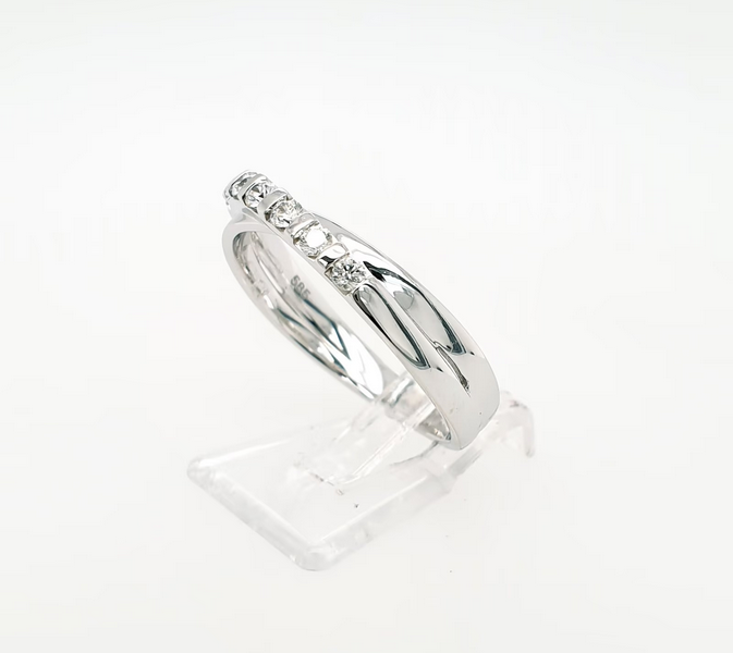 Schlichter Brillant 0,21 ct Ring 585 Weißgold 14 kt Gr. 63