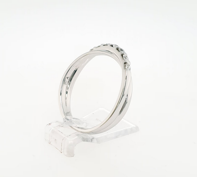 Schlichter Brillant 0,21 ct Ring 585 Weißgold 14 kt Gr. 63