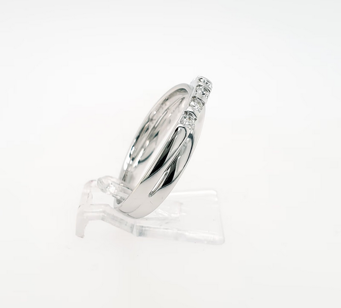 Schlichter Brillant 0,21 ct Ring 585 Weißgold 14 kt Gr. 63