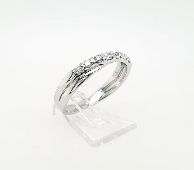 Schlichter Brillant 0,21 ct Ring 585 Weißgold 14 kt Gr. 63