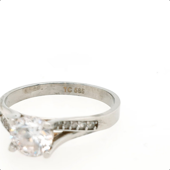 Ring Weißgold 585/14kt Zirkonia Gr. 59