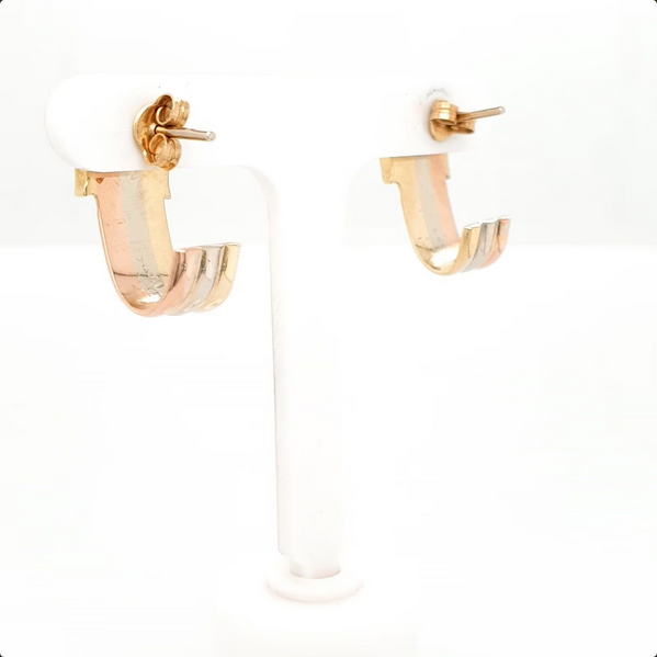 Ohrstecker Tricolor - Massiv aus 585er Gelbgold/Rotgold/Weißgold