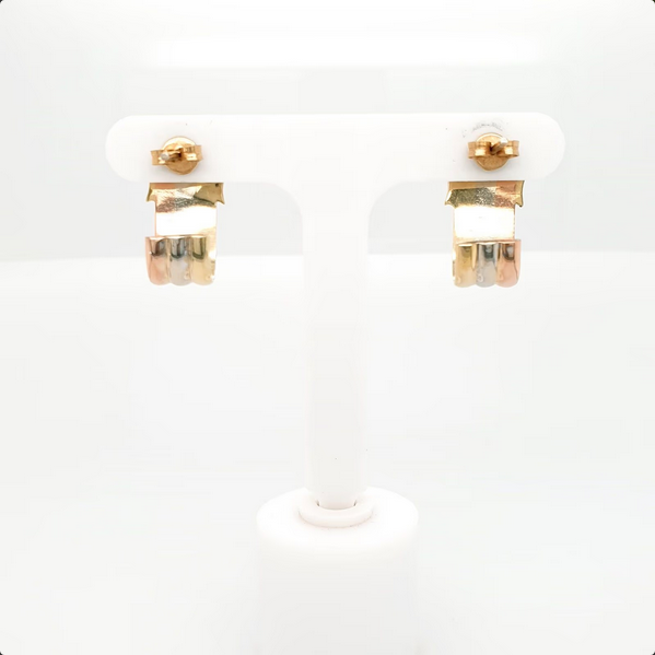 Ohrstecker Tricolor - Massiv aus 585er Gelbgold/Rotgold/Weißgold