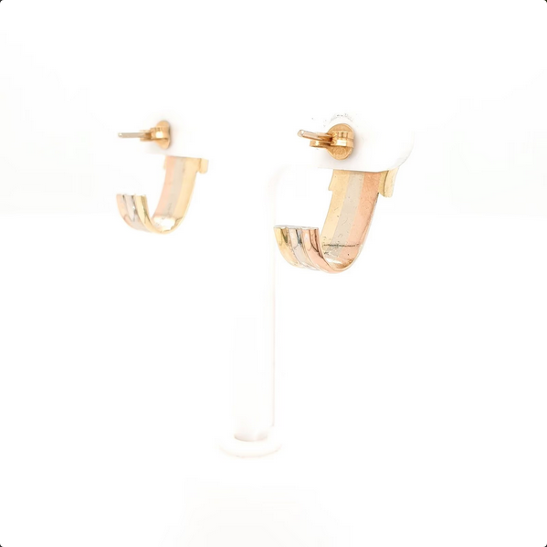 Ohrstecker Tricolor - Massiv aus 585er Gelbgold/Rotgold/Weißgold