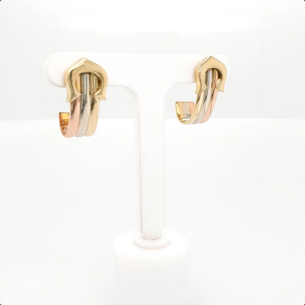 Ohrstecker Tricolor - Massiv aus 585er Gelbgold/Rotgold/Weißgold