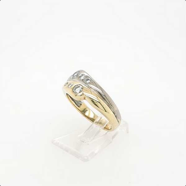 Brillantring Gelbgold Weißgold 585/14kt ca. 0,34 ct./si Gr.55
