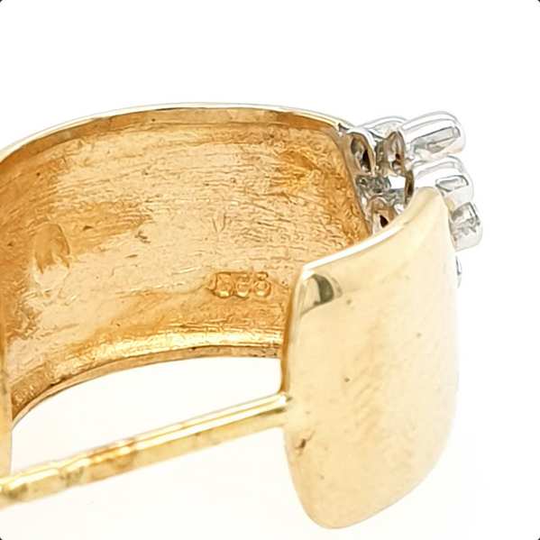 Hochglanz Creolen Gelbgold Weißgold 585/14kt Diamanten