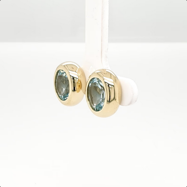 Aquamarin Ohrstecker 585 Gelbgold 14kt Ohrring