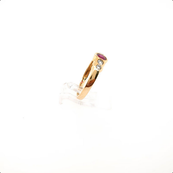 Damenring mit Brillanten & Rubin 750er Gold 18kt. Gr.55