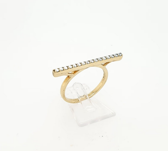 Trendiger Stab-Ring Gelbgold 585/14kt Brillanten