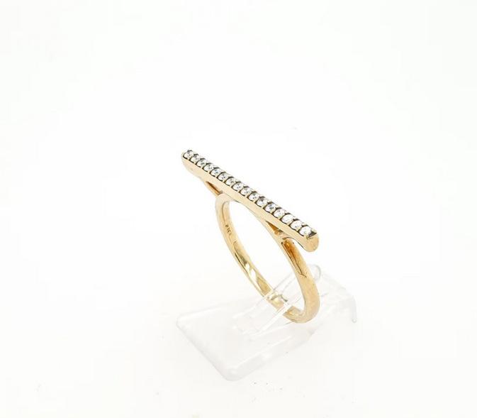 Trendiger Stab-Ring Gelbgold 585/14kt Brillanten