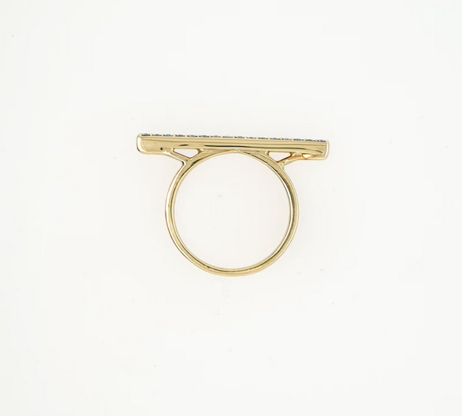 Trendiger Stab-Ring Gelbgold 585/14kt Brillanten