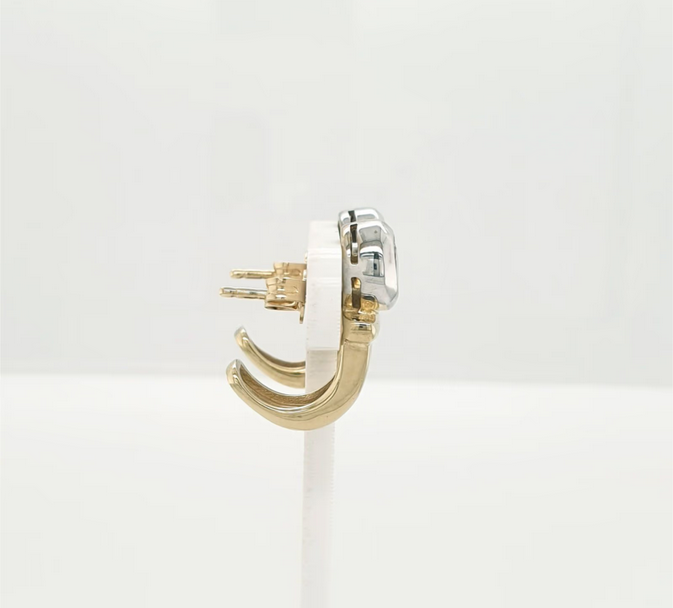 Schöne Ohrstecker Gelbgold Weißgold 333/8kt Zirkonia