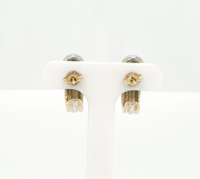 Schöne Ohrstecker Gelbgold Weißgold 333/8kt Zirkonia