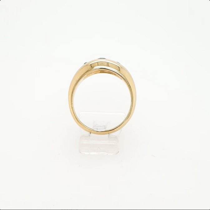 Bandring Gelbgold 585/14kt Saphir Brillanten Altschliff Gr.57