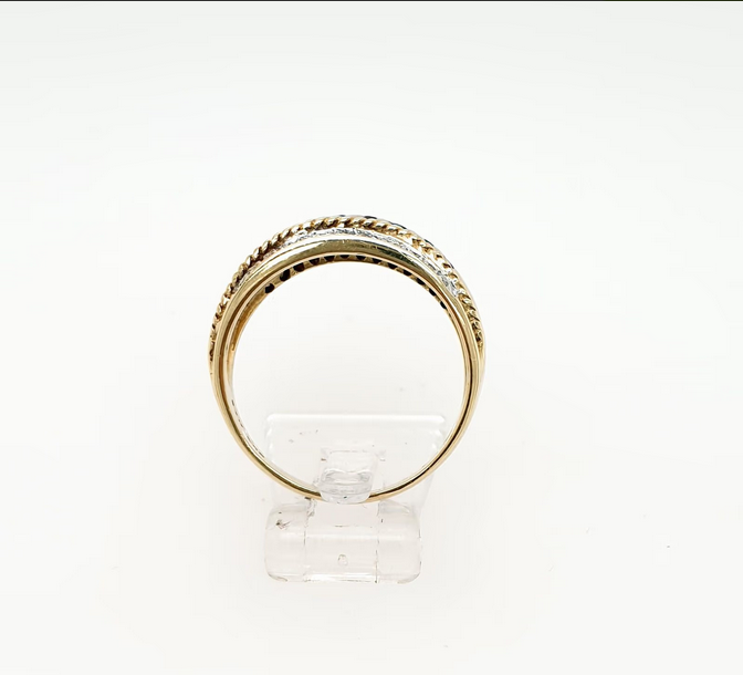 Farbstein Ring Gelbgold 585 Diamant Saphir Rubin Smaragd Gr. 60