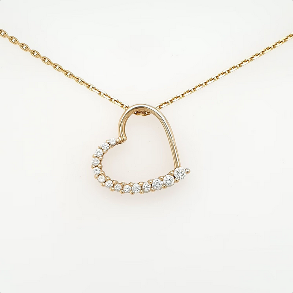 CHRIST Brillant Herz Anhänger Kette Gelbgold 585/14kt L ca. 53 cm