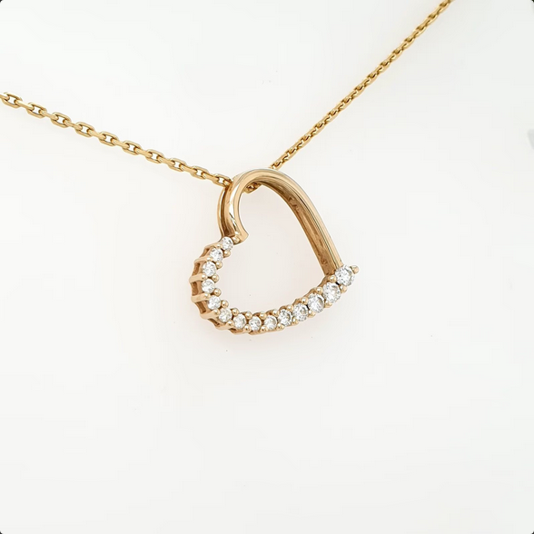 CHRIST Brillant Herz Anhänger Kette Gelbgold 585/14kt L ca. 53 cm