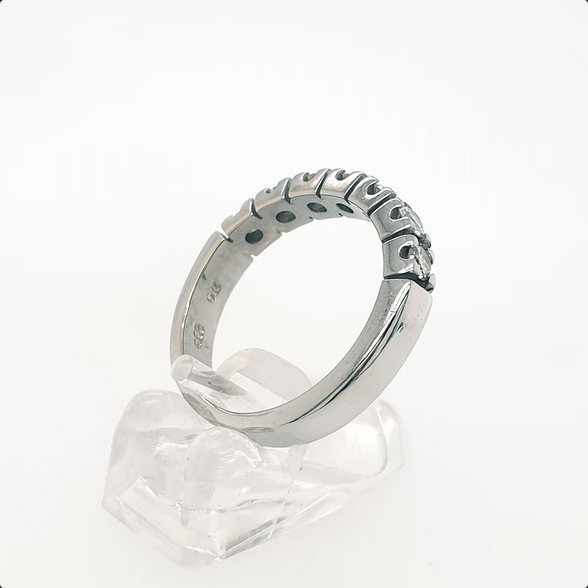 Schlichter Brillant 0,49ct Ring 750 Weißgold 18kt Gr.55