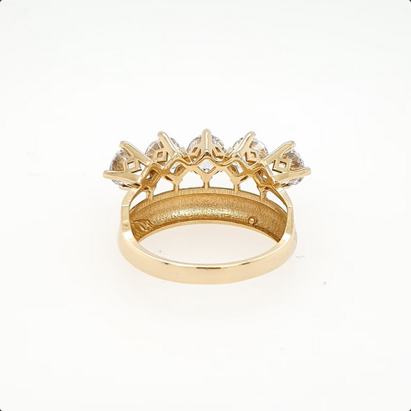 Schöner Zirkonia Ring 585 Gelbgold 14 kt