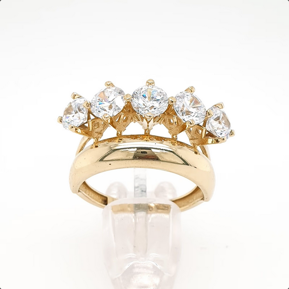 Schöner Zirkonia Ring 585 Gelbgold 14 kt