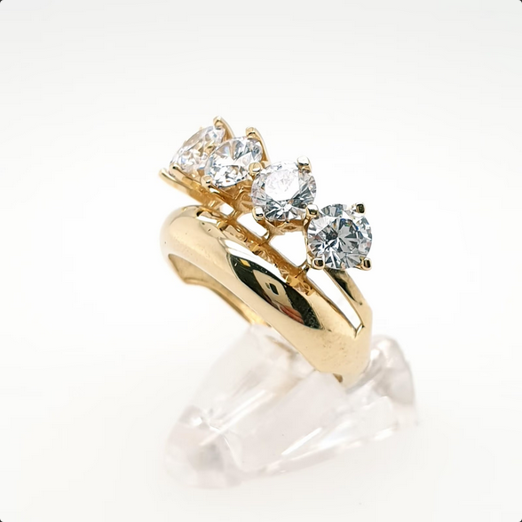 Schöner Zirkonia Ring 585 Gelbgold 14 kt